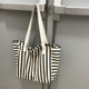 Classic striped canvas bag, versatile, double-sided, large capacity