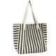 Classic striped canvas bag, versatile, double-sided, large capacity
