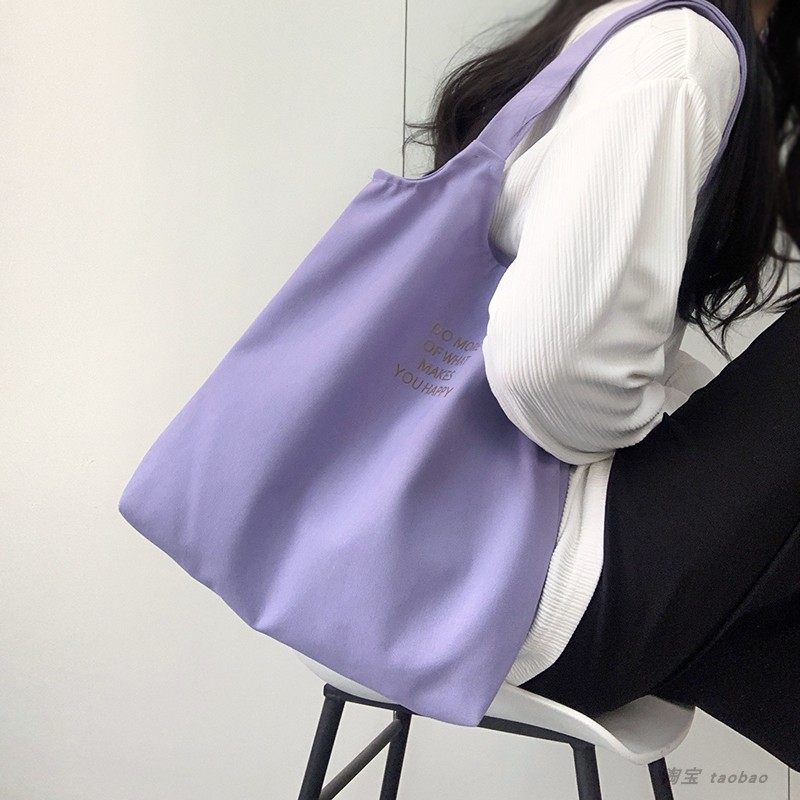 ins小清新文艺仙女字母帆布包包女夏季新款大容量慵懒风手提布袋,淘宝优惠券,粉丝福利购,淘宝优惠卷