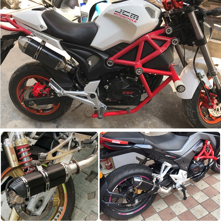 摩托车通用排气管改装 gsx250r cb400f小六角排气管 51mm接口-图3