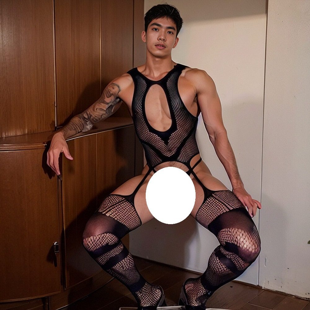 男士内衣开档镂空性感连体衣网衣夜店男模紧身衣连身网袜,淘宝优惠券,粉丝福利购,淘宝优惠卷