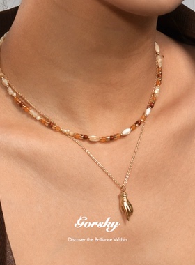 夏日海边配饰～玛瑙串珠小项链