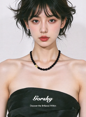 小众百搭～GORSKY黑色玛瑙项链