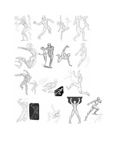 姿势动态速写 500例 人体结构骨骼提炼线稿 临摹 绘画参考素材 - 图3