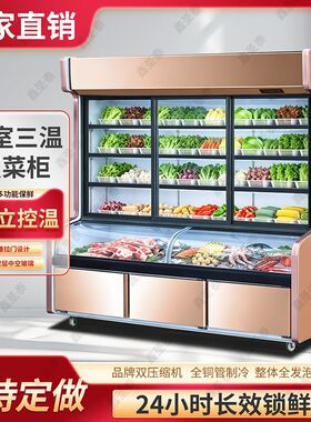 麻辣烫展示柜点菜柜商用烧烤串串冷藏三温蔬菜保鲜冷冻冰柜风幕柜