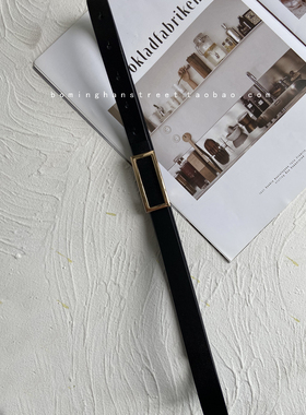 正装百搭风金属扣收腰黑色皮带
