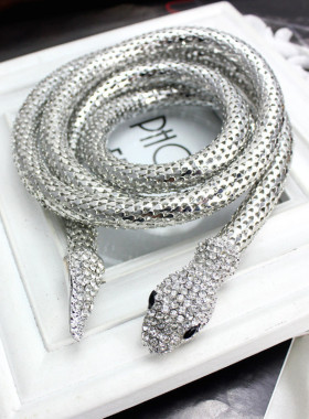 水钻潮流蛇形夸张项链女士个性女