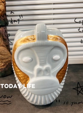 外贸孤品印第安复古花瓶摆件