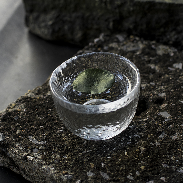 日式手工耐热加厚玻璃树皮纹旦旦功夫茶杯小清酒杯品茗家用泡茶几 - 图0