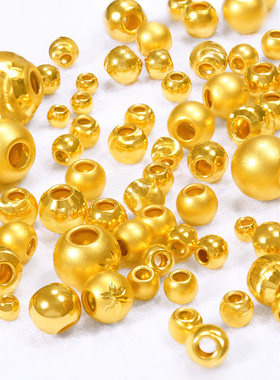 黄金转运珠足金999猫眼小金珠路路通古法单颗散珠女手串配珠手链