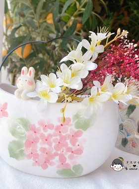 日本进口可爱陶瓷樱花兔子情侣