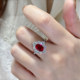 Super sparkling white diamond 2 carat ruby ring