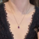 Light luxury pigeon blood red ruby necklace earrings for women jewelry