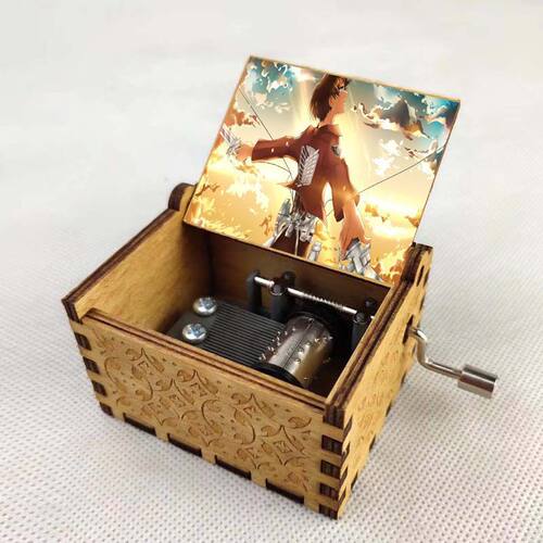 动漫进击的巨人卡通周边八音盒创意生日礼物木质音乐盒定制 - 图2