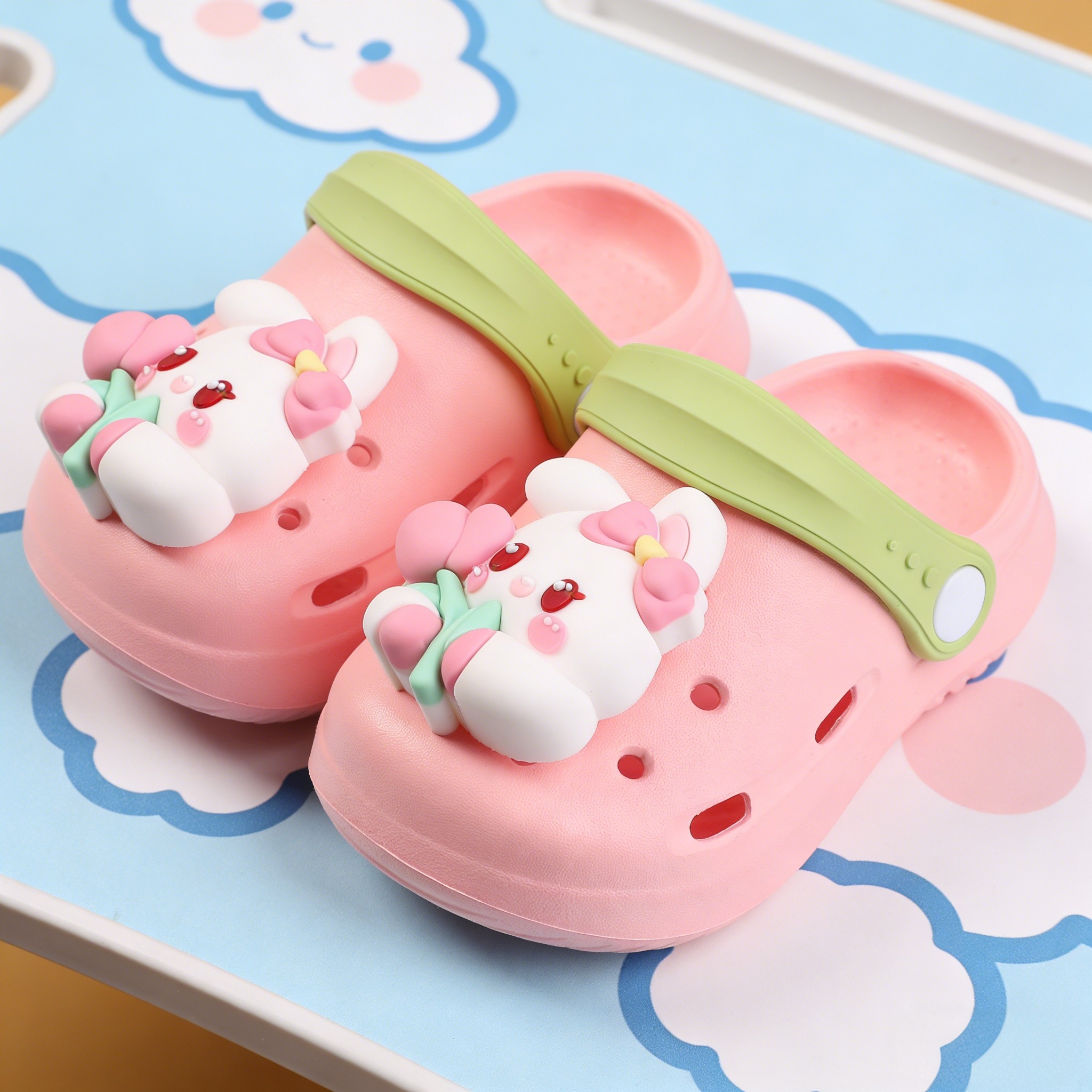 草莓兔儿童拖鞋男女童女孩防滑夏季室内洗澡可爱卡通家居沙滩凉拖,淘宝优惠券,粉丝福利购,淘宝优惠卷