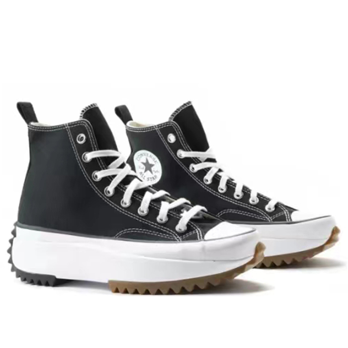 #匡威 Converse Run Star Hike 帆布鞋  黑白 高帮 166800C - 图1