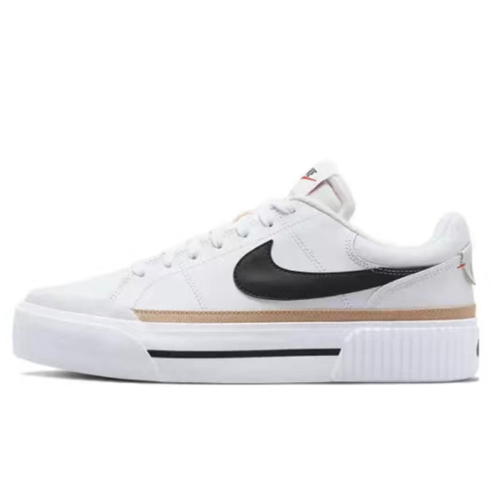 #耐克 Nike Court Legacy Lift  板鞋 白黑棕 DM7590-100 - 图3