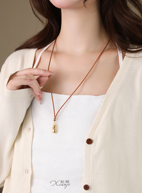 仙姬独特绝美小众金色貔貅项链