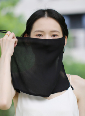 100%桑蚕丝防晒面罩女真丝
