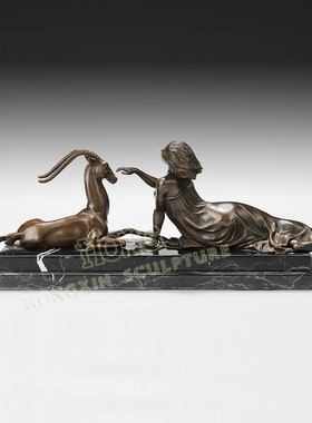 工艺品摆件鸿鑫雕塑黄铜欧式人物