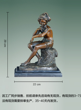 鸿鑫雕塑黄铜欧式人物装饰品摆件