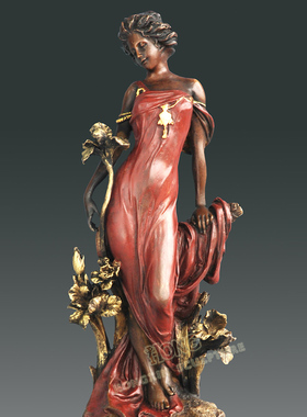 装饰品摆件鸿鑫雕塑黄铜欧式人物