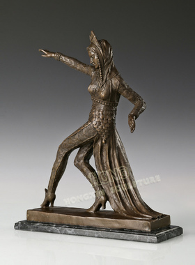 鸿鑫雕塑黄铜欧式人物装饰品摆件