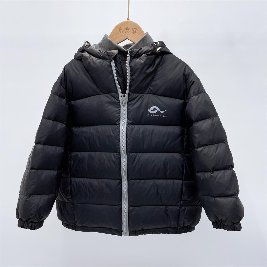 牛哆哆童装24冬新款儿童连帽羽绒服轻薄90白鸭绒男女童外套34251 - 图1