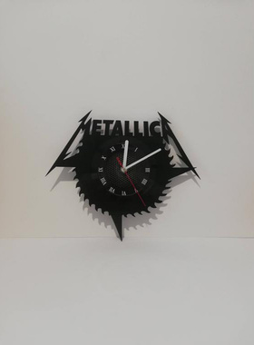 metallica时尚创意黑胶CD唱片挂钟胶片钟表家居装饰艺术挂钟礼物