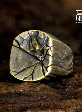 不规则男士925纯银闭口戒指食指