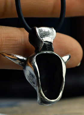 牛年抽象纯银黄铜项链首饰吊坠