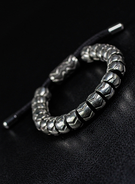白铜男天珠手串手环手链仿古手镯高桥合金潮流时尚黄铜首饰