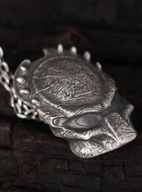 925纯银原创项链吊坠手工头盔