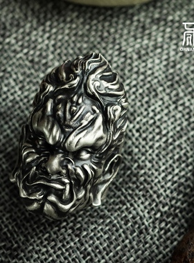 饰品守护神不动明王925纯银男士