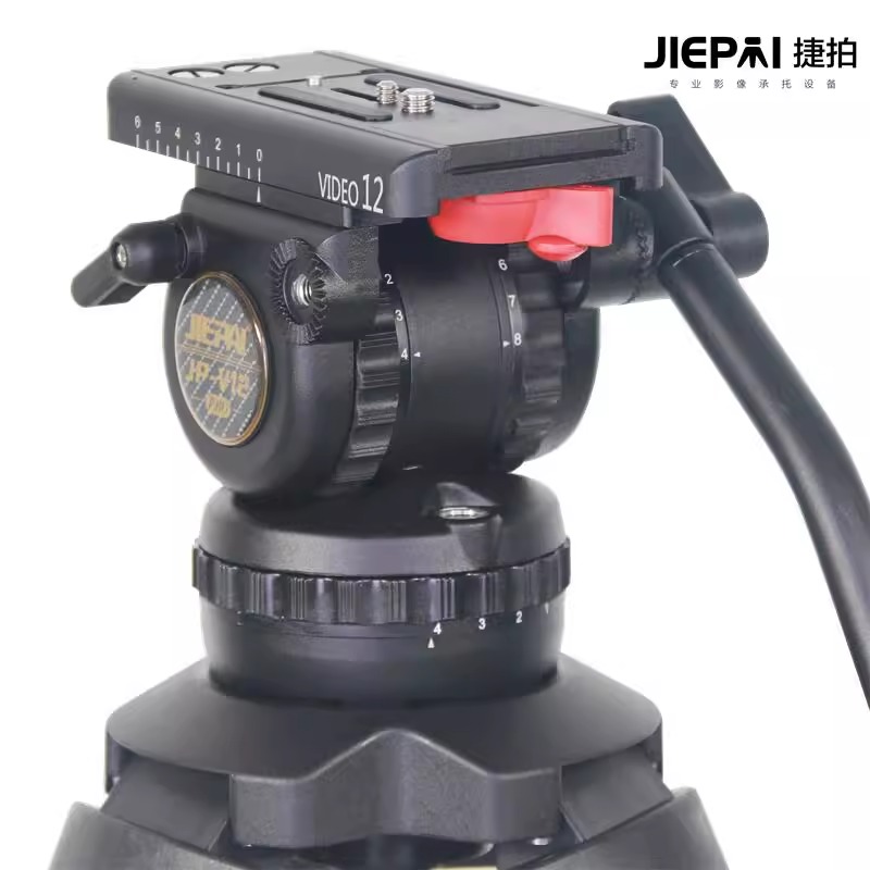 捷拍JP-V12T PRO/12L广播级液压云台铝合金碳纤维100MM三脚架套装-图3