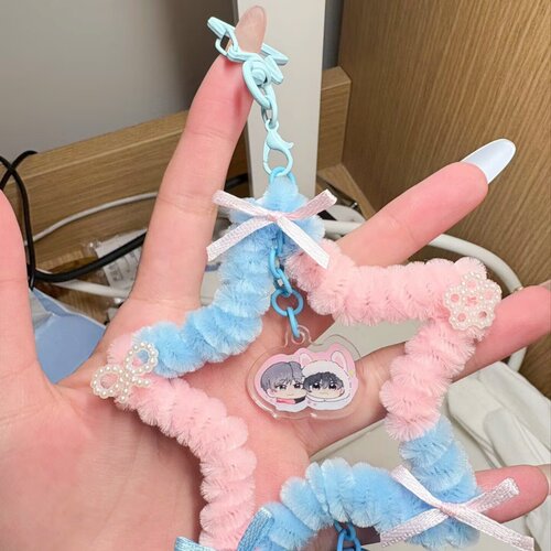 糖果色龙虾扣五角星星星钥匙扣狗扣彩色喷漆门扣挂件拼豆diy配件 - 图0