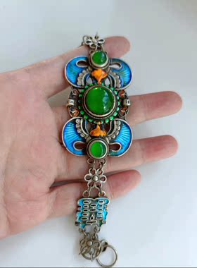 古玩收藏民族手链老银配饰手镯