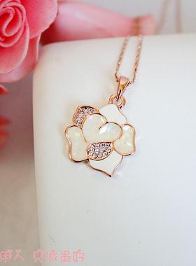 饰品玫瑰金水晶防过敏不掉色短链