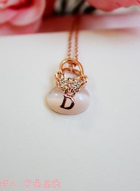 饰品玫瑰金水晶防过敏短链