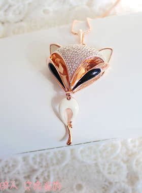 玫瑰金水晶招桃花防过敏毛衣链