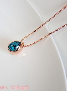 玫瑰金立体水滴防过敏不掉色短链