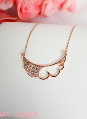 玫瑰金色镂空女神款天使翅膀短链