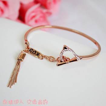 ເຄື່ອງປະດັບ Veniva bila rose gold hollow leopard tassel luxury Crystal FOX bracelet bracelet