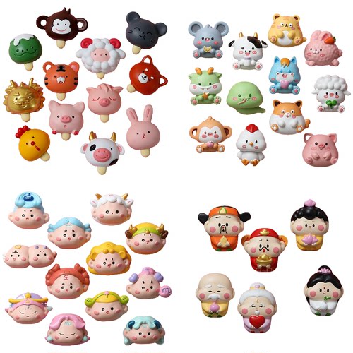 12星座12生肖冰箱贴神仙财神创意卡通新款树脂兔鸭冰箱贴文创磁贴 - 图3