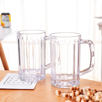 6 pack acrylic mug plastic beer mug PS with handle pineapple cup catering beer mug ຊາຈອກ