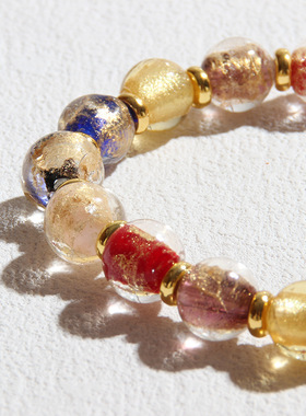 香灰琉璃手串金箔十全十美古法多吞金兽本命年手链女宫廷风