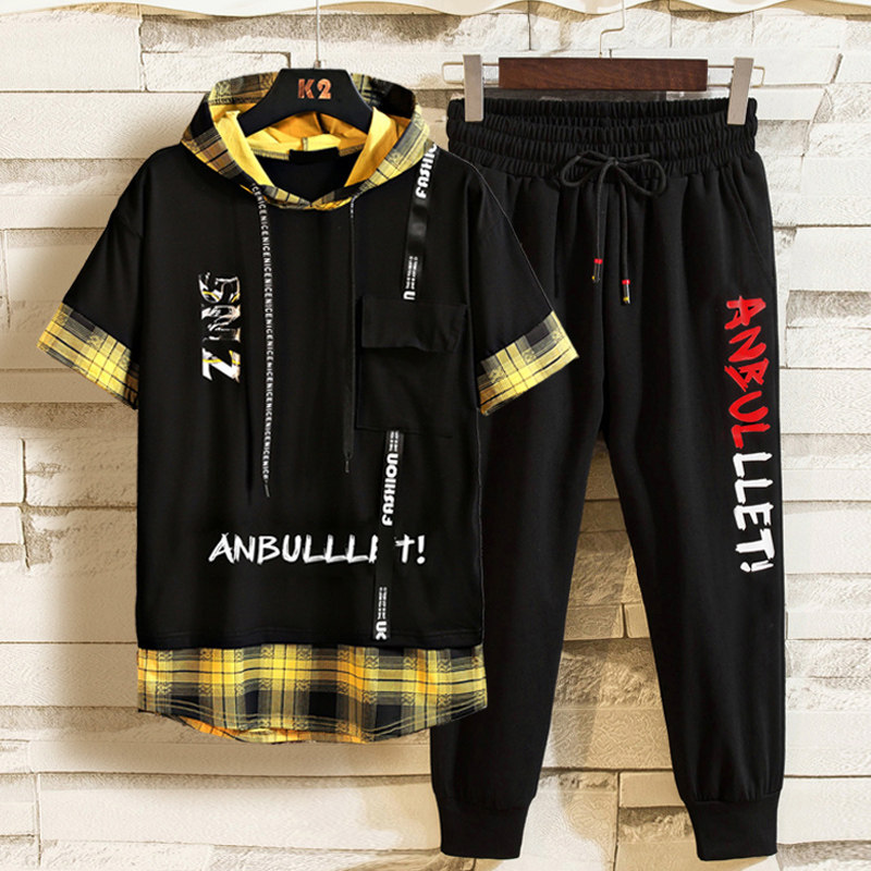 短袖男卫衣夏季套装青少年大童t恤 olekurtT恤