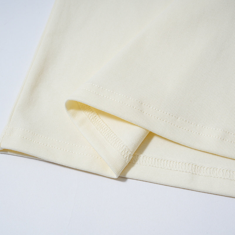 普普风商场同款女装简约圆领短袖休闲上衣小兔子毛巾绣T恤女23074