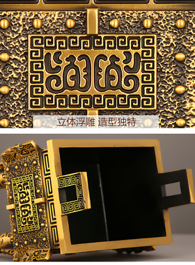 国标黄铜四方鼎四足鼎开业摆件