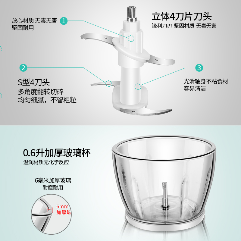 荣事达辅食机婴儿宝宝家用电动小型迷你多功能果汁搅拌米糊绞肉机 - 图1